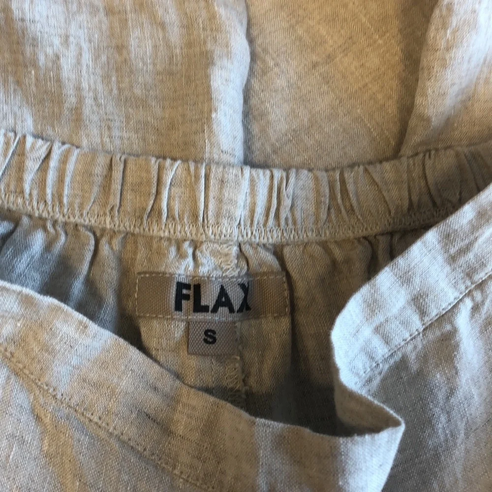 Flax Light Beige Wide Leg Linen Pants - Picture 4 of 6